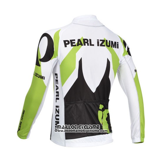 2013 Maillot Ciclismo Pearl Izumi Blanc et Vert Manches Longues et Cuissard